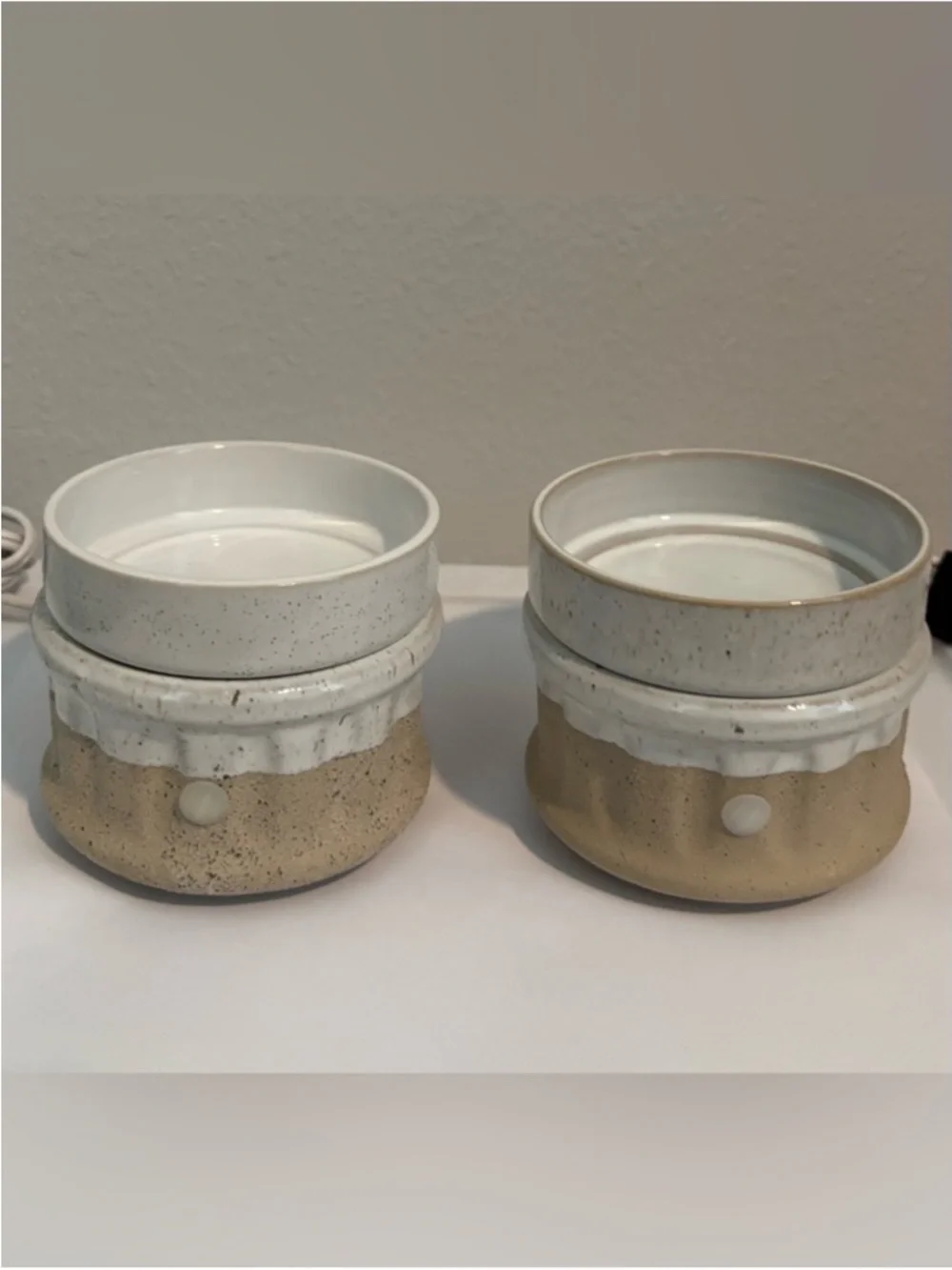 Set of 2 - Textured Ceramic Plug-In Warmer | Electric Fragrance Warmer